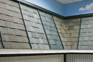 Roofing samples in Tacoma showroom
